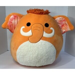 Squishmallow Wilbie The Orange Woolly‎ Mammoth Stuffed Animal Plush 14" EUC